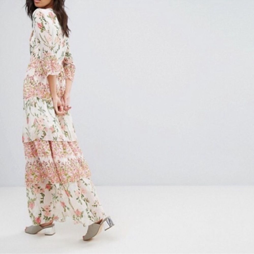Vero‎ Moda Floral Ruffle Tiered Maxi Dress C27